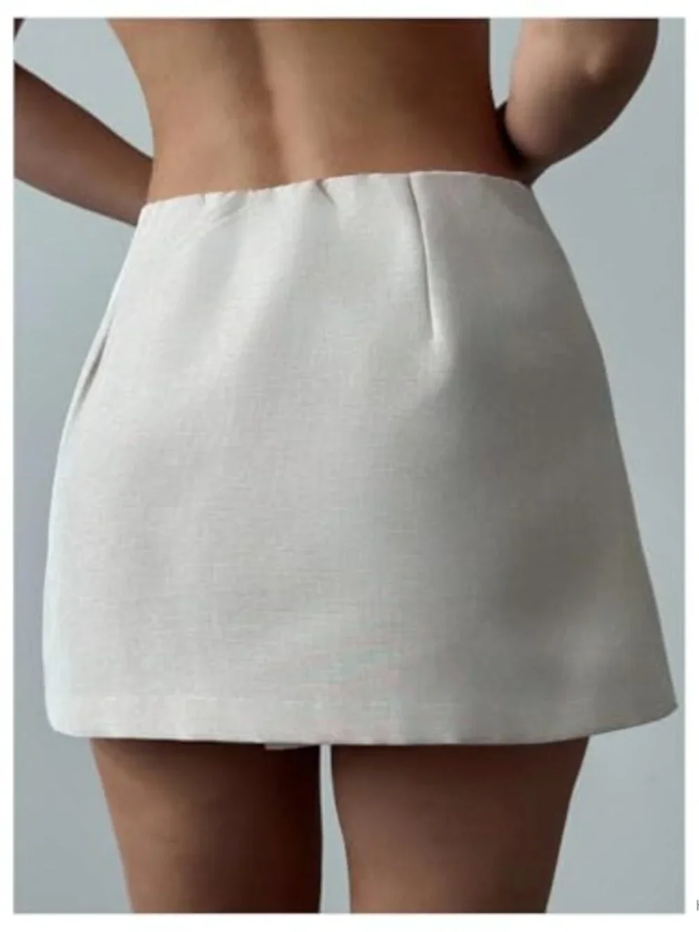 Wrap Mini Skirt High Waisted Skort Ruched A-Line Polyester No Stretch Dressy